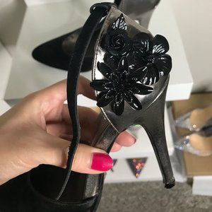 Liliana Ankle Strap Flower Heels